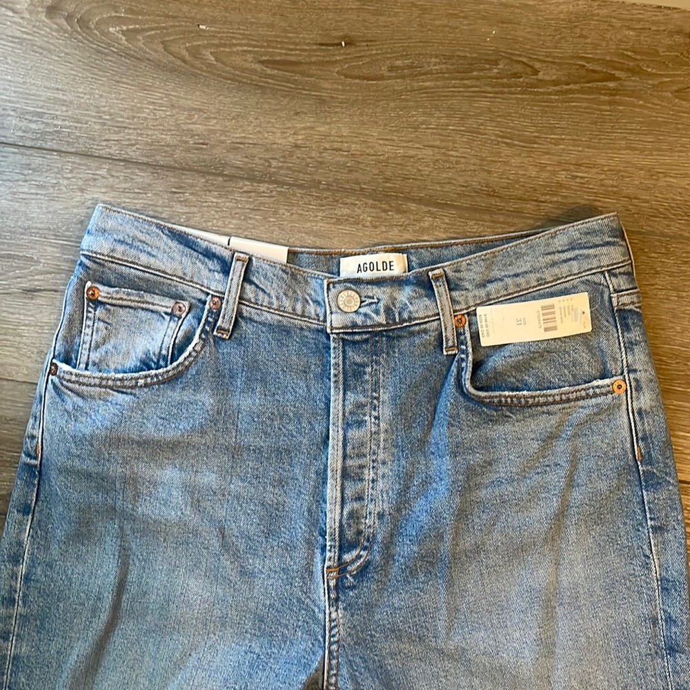 Agolde Riley High Rise Straight Crop Jeans
